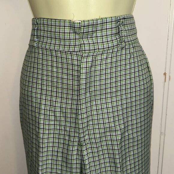 Vintage 70s H.I.S. for Girls Navy Blue, Green & Light Blue Wide Leg Pants - Picture 2 of 8